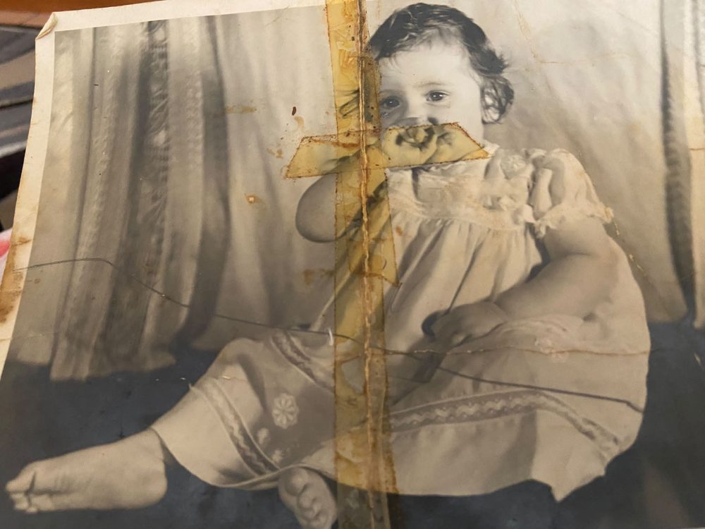 Damaged original photo before restoration